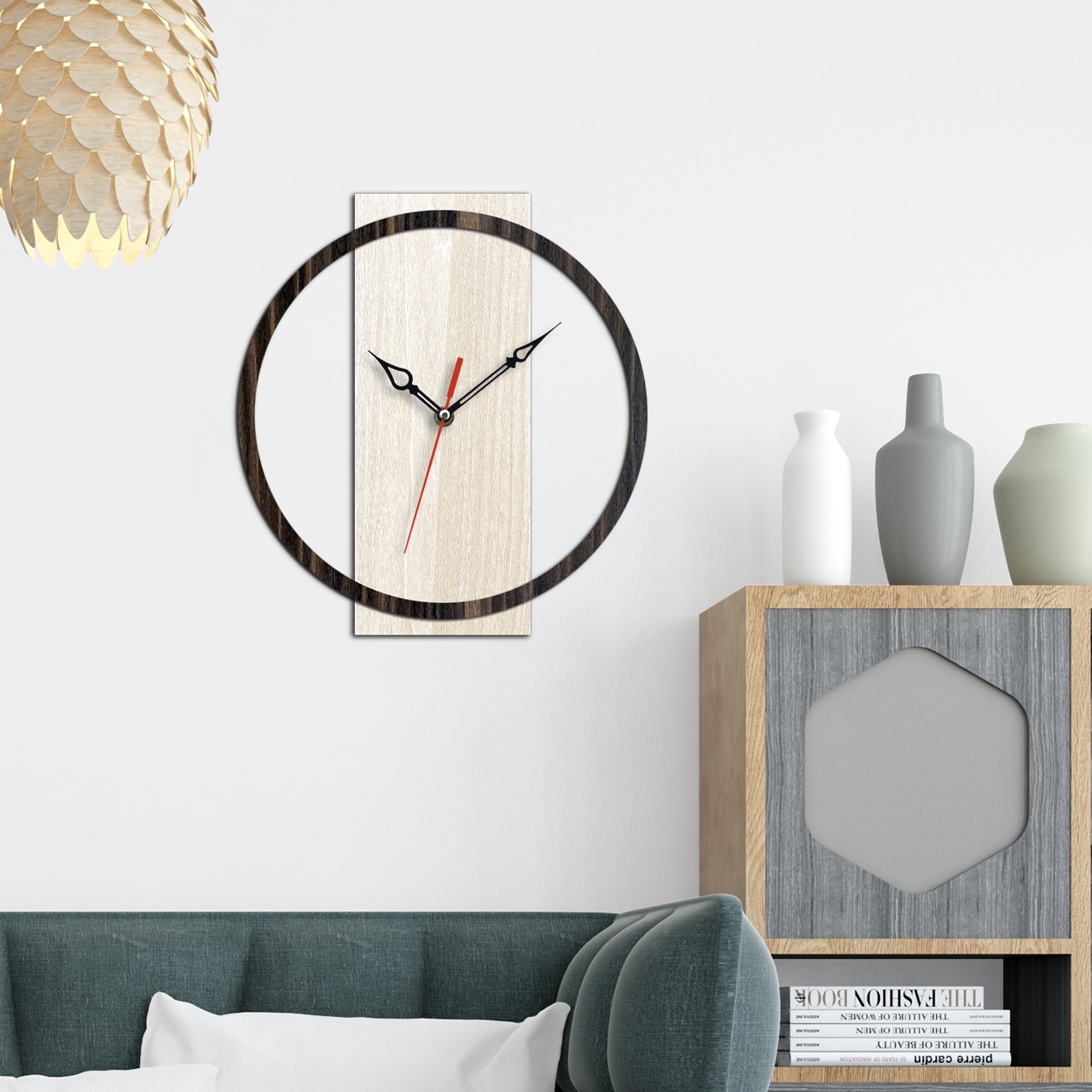 Đồng Hồ Treo Tường Gỗ kim trôi trang trí hiện đại 