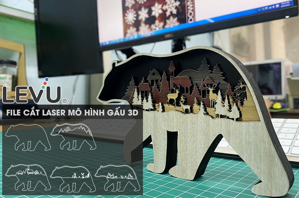 [Free download] file vector mô hình Gấu để bàn 3D