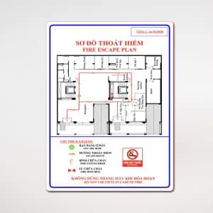 Biển sơ đồ thoát hiểm tòa nhà chỉ dẫn an toàn pccc