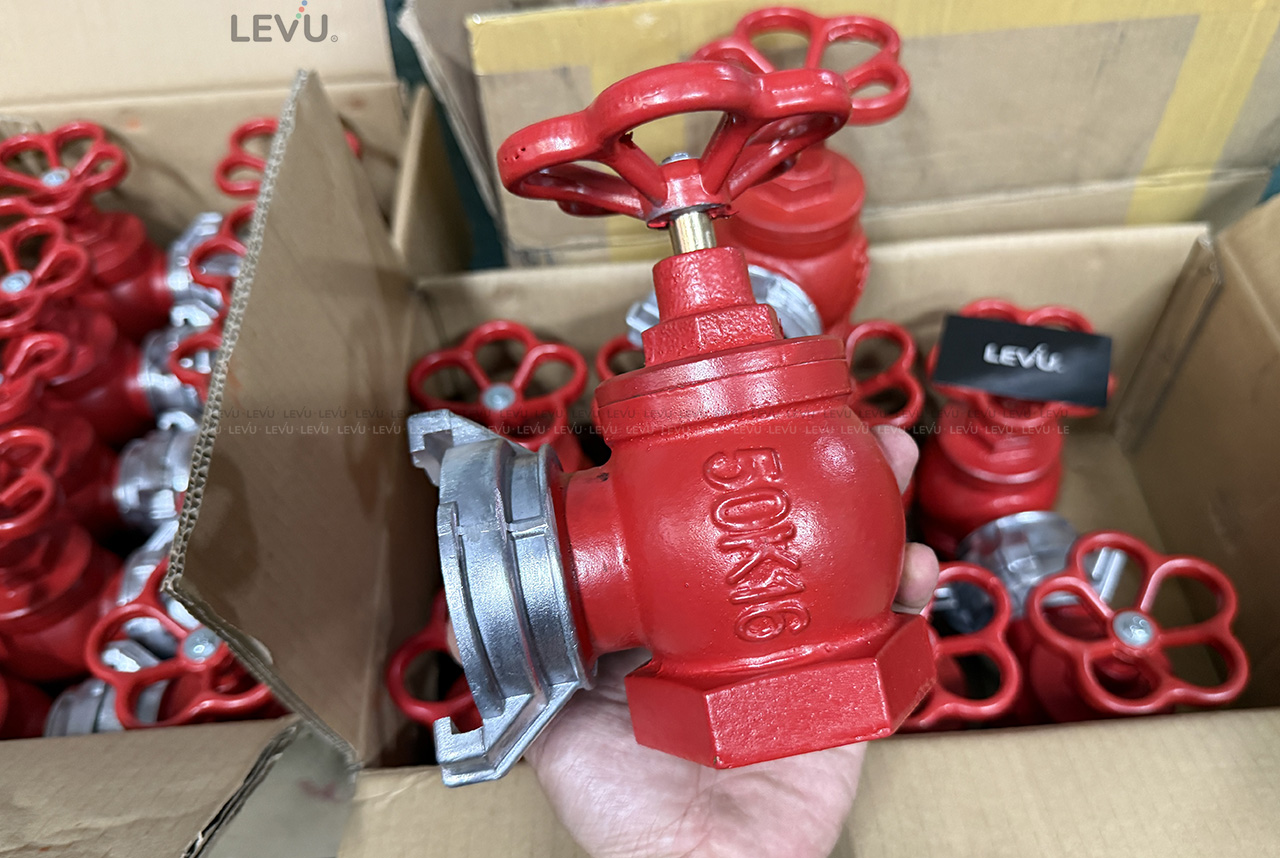 Van góc chữa cháy D65 bằng gang ti đồng