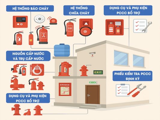 Các thiết bị thi công PCCC đạt chuẩn gồm những gì?
