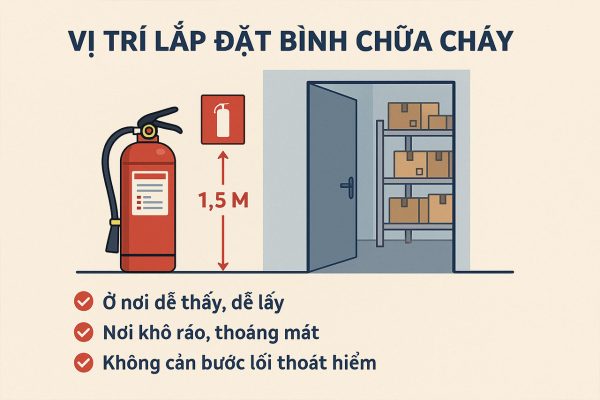 Cách đặt vị trí bình chữa cháy mang lại hiệu quả PCCC cao