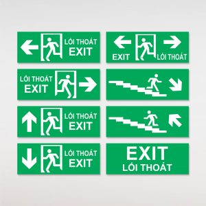 Biển báo thoát hiểm exit mica chỉ dẫn lối thoát