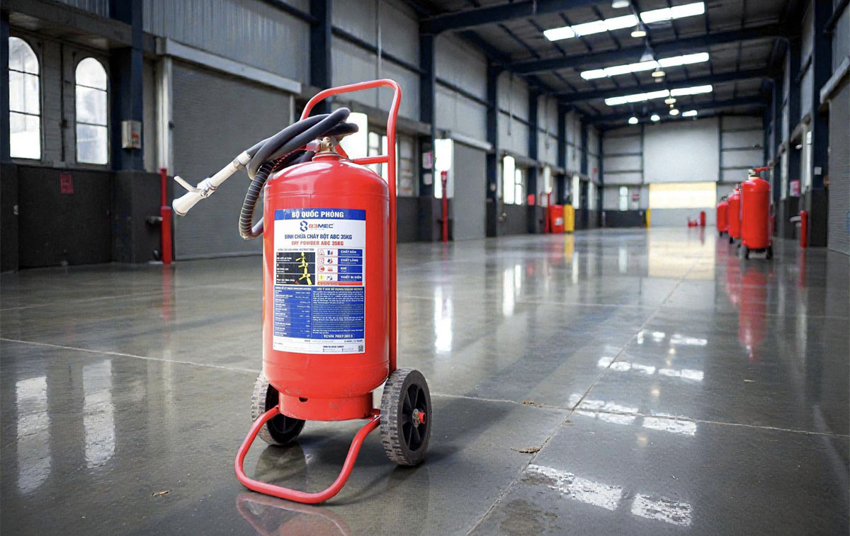 binh chua chay xe day 83mec bot abc 35kg 83mec abc 35kg 1 Bình chữa cháy xe đẩy 83Mec bột ABC 35kg 83MEC/ABC/35KG - Lựa chọn cho không gian lớn