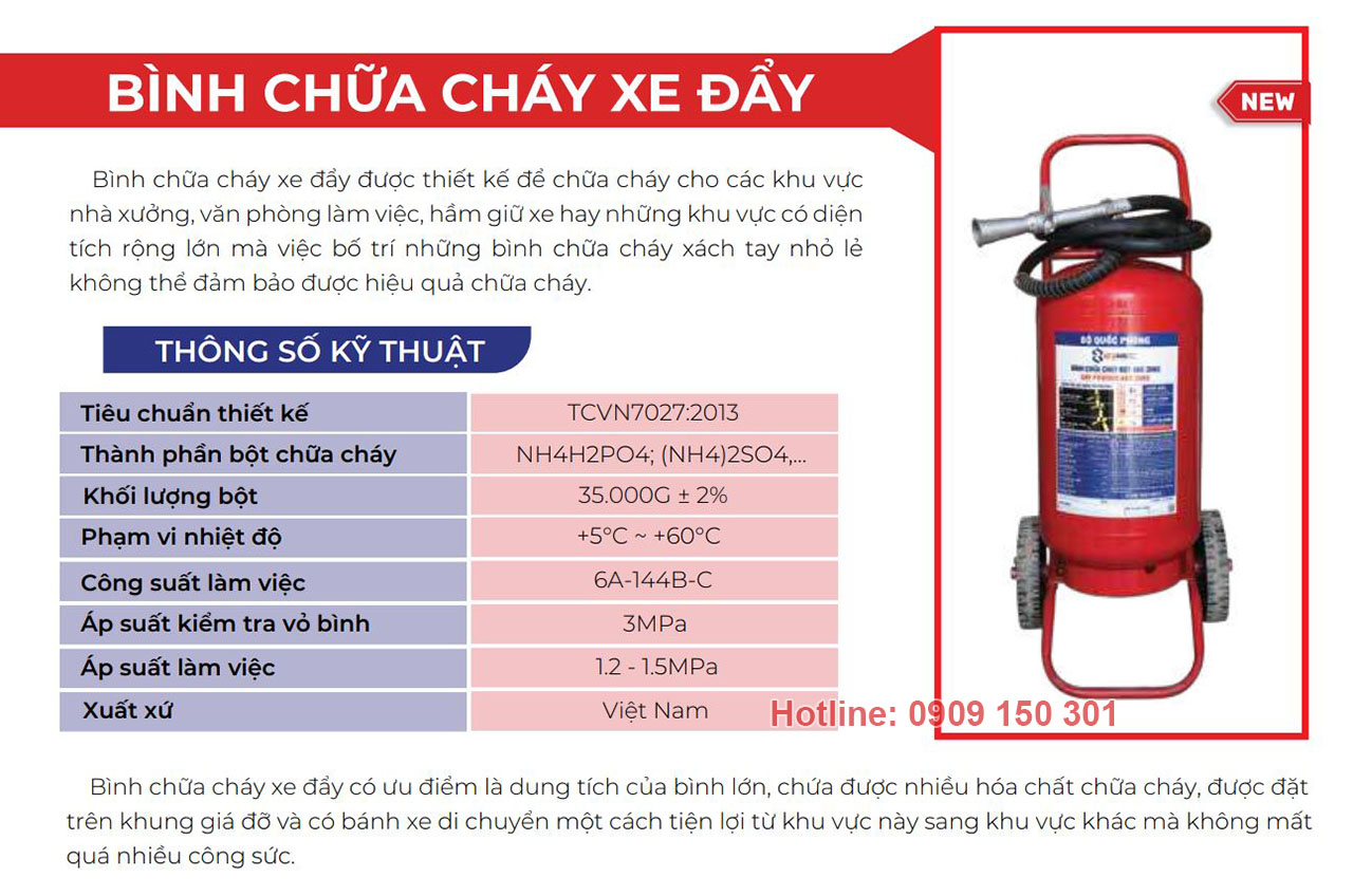 binh chua chay xe day 83mec bot abc 35kg 83mec abc 35kg 2 Thông số kỹ thuật bình chữa cháy bột ABC 35kg xe đẩy 83Mec