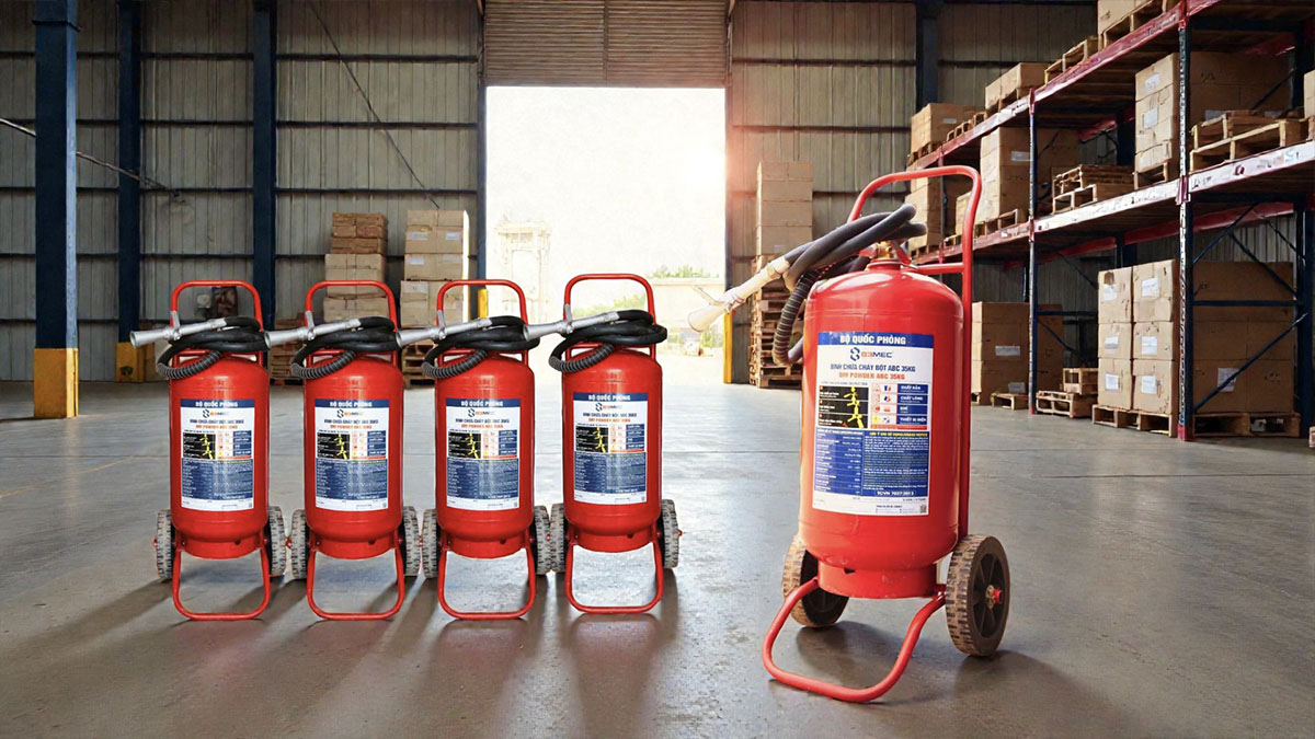 binh chua chay xe day 83mec bot abc 35kg 83mec abc 35kg 3 Ưu điểm bình chữa cháy xe đẩy loại lớn bột ABC 35kg 83Mec