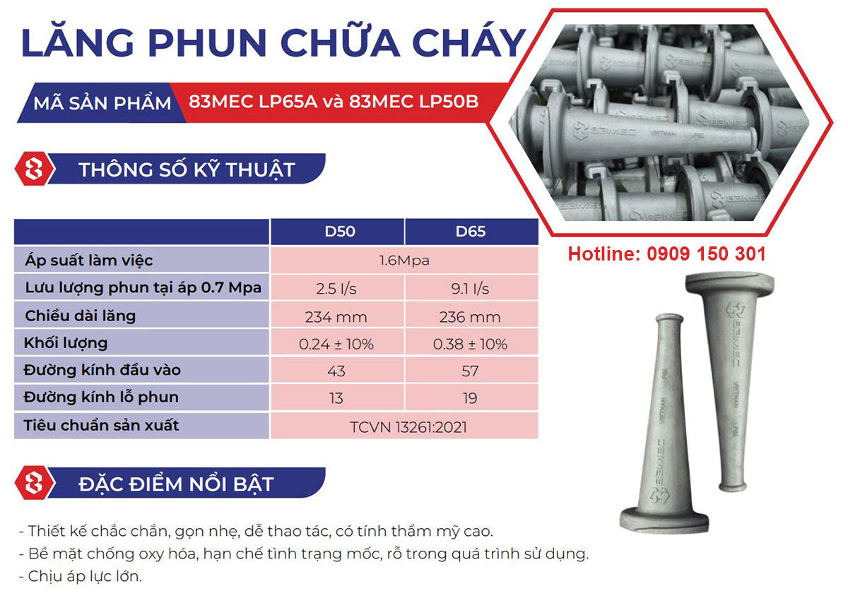lang chua chay 83mec d50 d65 12 Thông số lăng chữa cháy 83Mec D50 D65