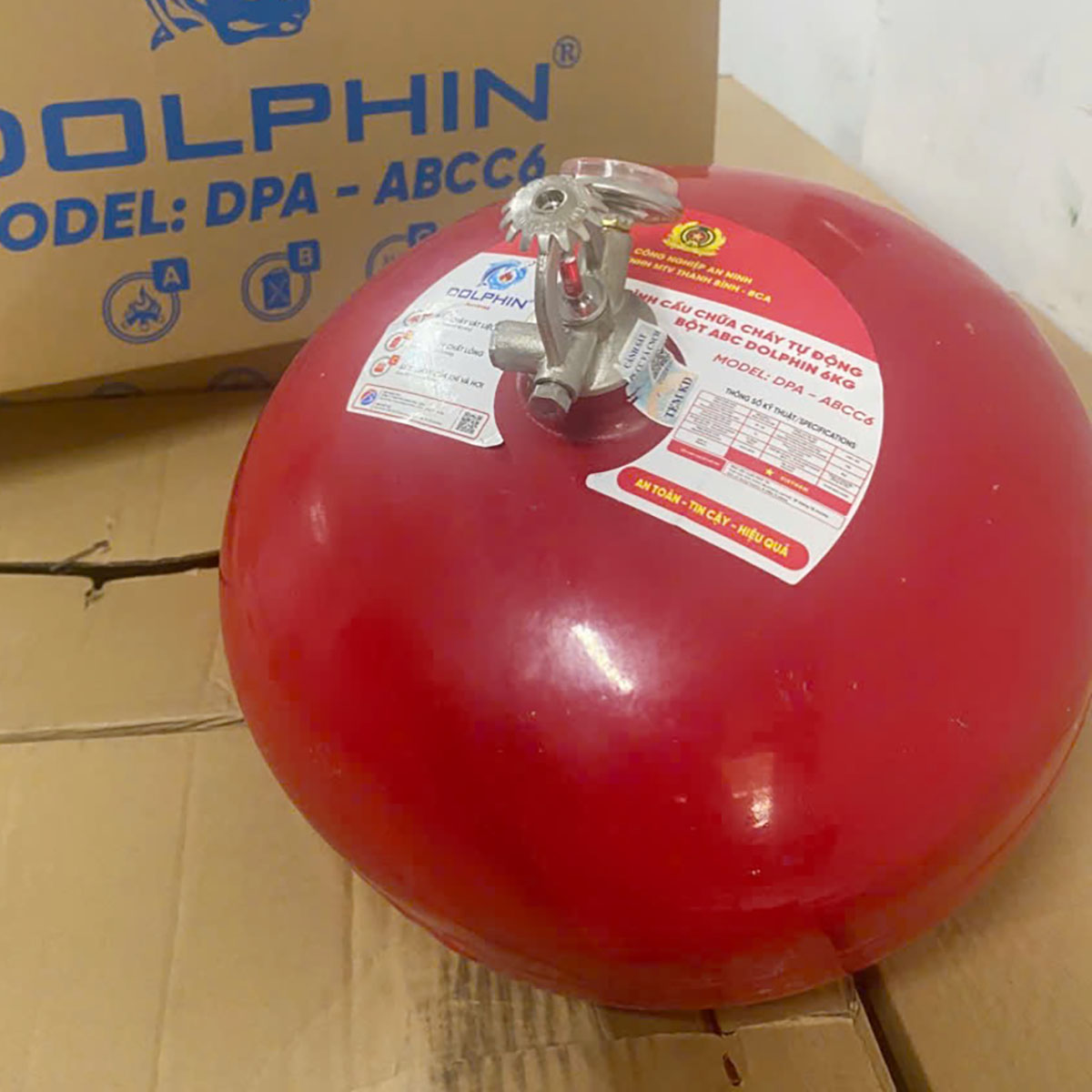 IMG 3207 Quả cầu chữa cháy tự động Dolphin bột ABC 6kg DPA-ABCC6