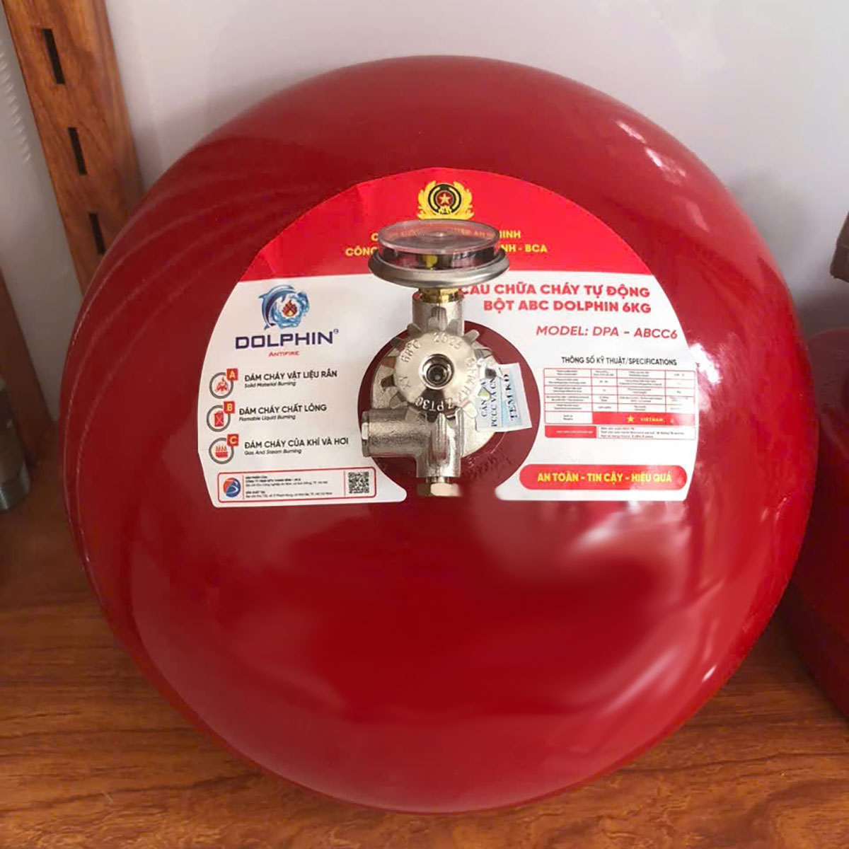 IMG 5373 Quả cầu chữa cháy Dolphin bột ABC 6kg DPA-ABCC6 - Ảnh 2