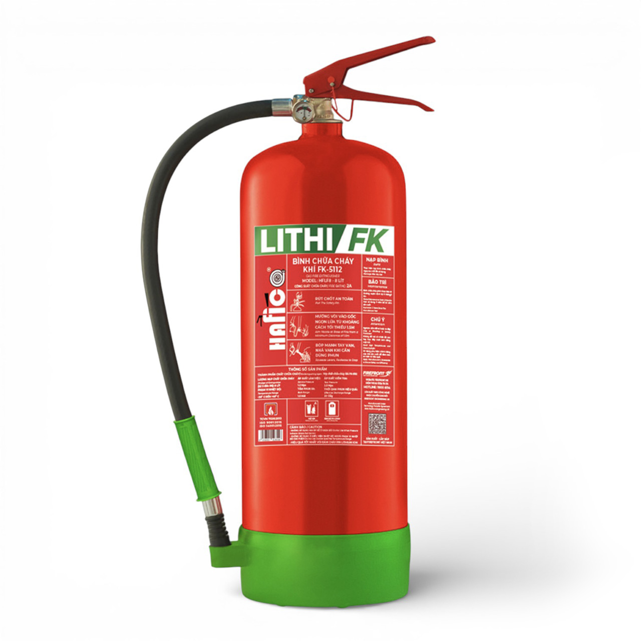 binh chua chay pin lithium ion hafico khi fk 5112 9 lit Bình chữa cháy Pin Lithium ion Hafico khí FK-5112 9 lít