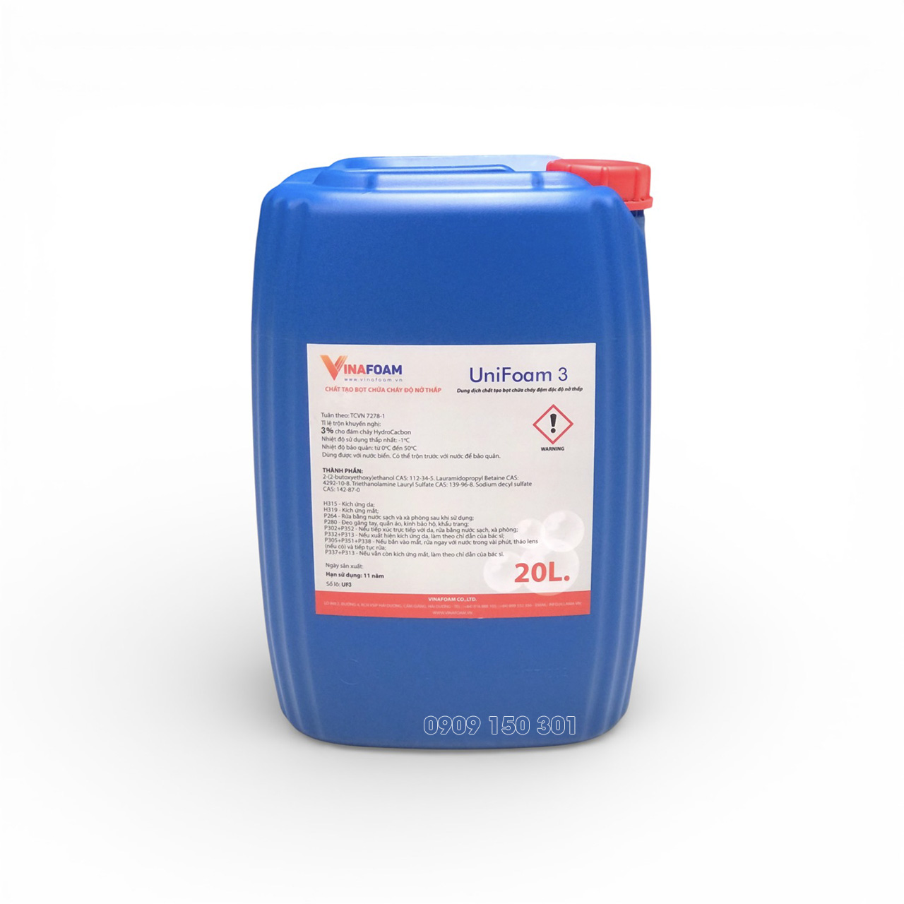 chat tao bot chua chay khong chua flo vinafoam unifoam 3 Chất tạo bọt tổng hợp không chứa FLO Vinafoam - Ảnh 4