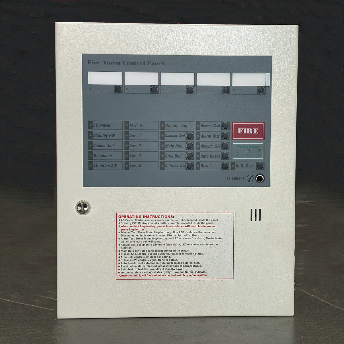 tu trung tam bao chay horing ah 00212 2 Tủ trung tâm báo cháy Horing AH-00212-5L (Conventional Fire Alarm Control Panel 5 zone)