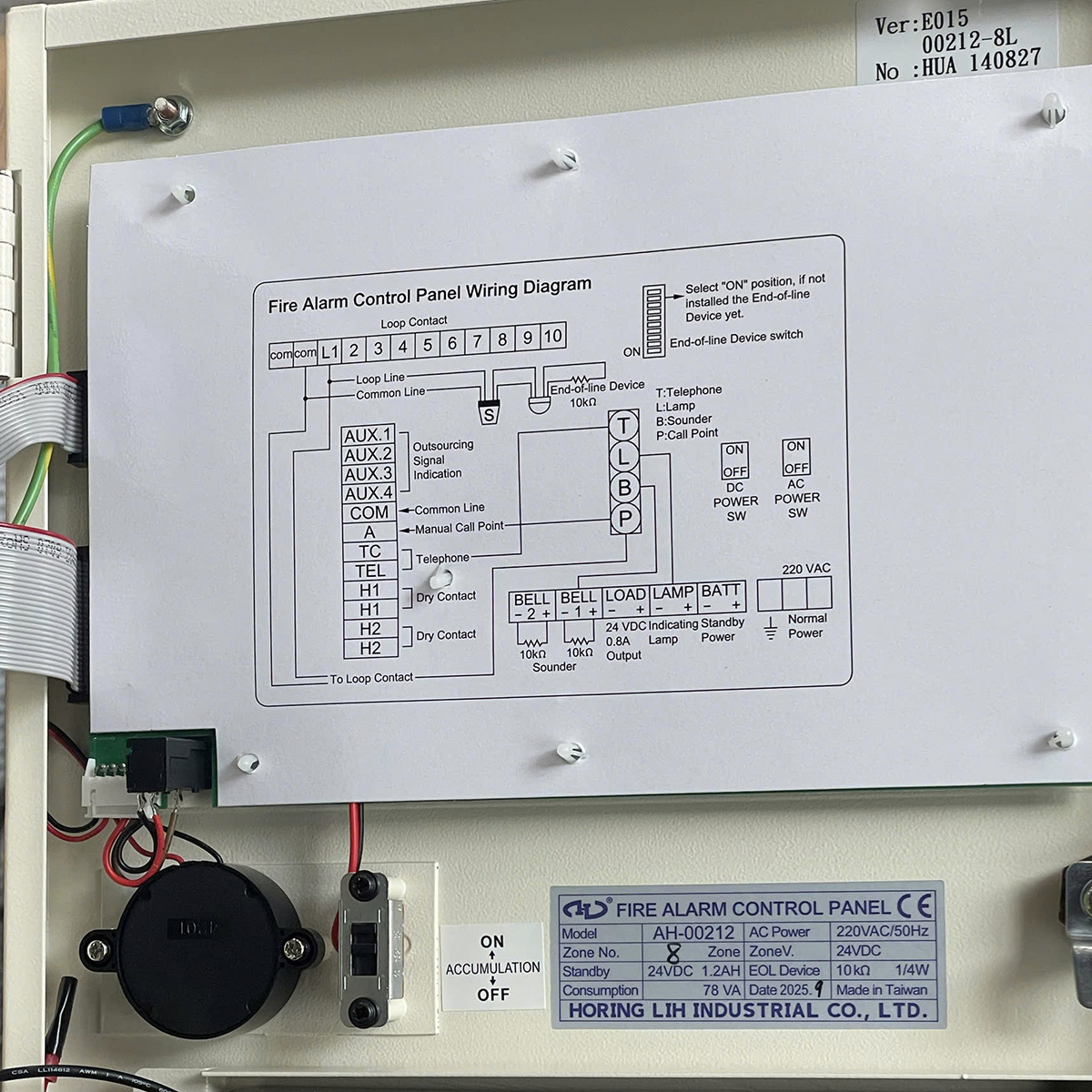tu trung tam bao chay horing ah 00212 6 Tủ trung tâm báo cháy 8 kênh Horing AH 00212 8L (Conventional Fire Alarm Control Panel 8 zone)