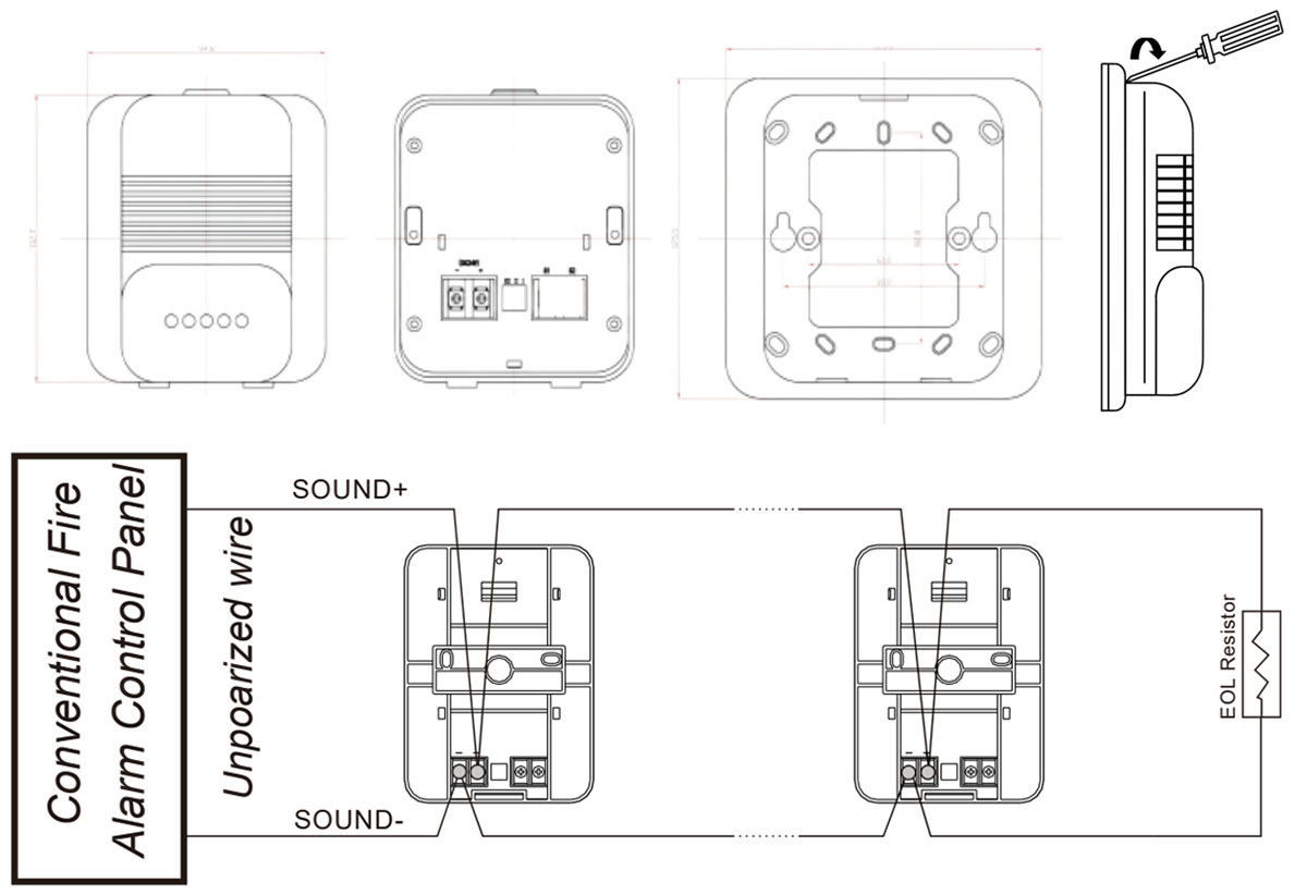 coi den ket hop mpf 04 Catalogue thông số kỹ thuật Còi đèn báo cháy kết hợp 24V MPF-04 Taiwan (Fire Strobe Siren)